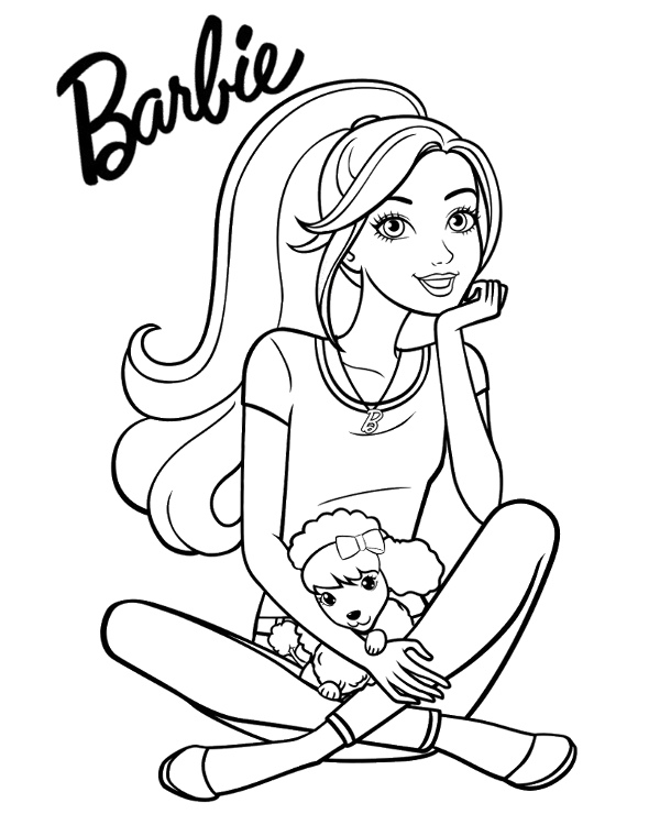 Barbie Free Coloring Page For Girls To Print