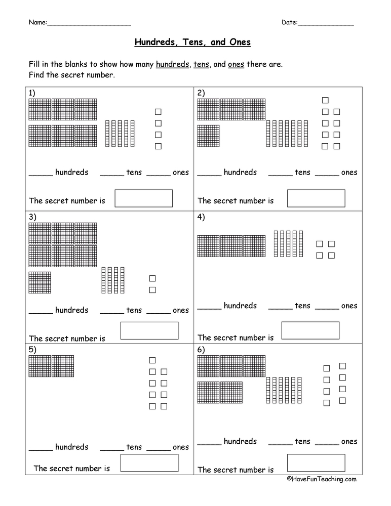 base 10 blocks worksheets