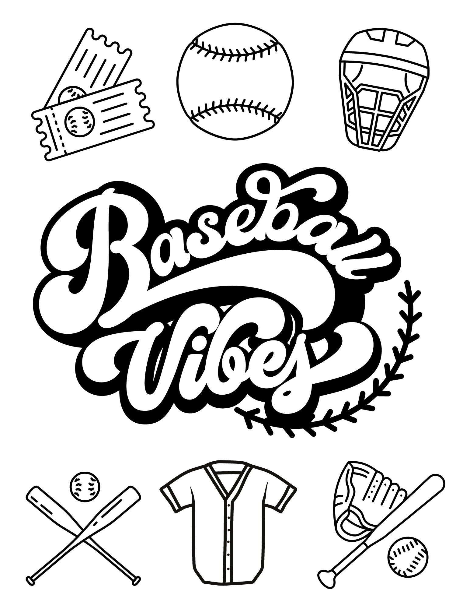 Baseball Coloring Book Pages
