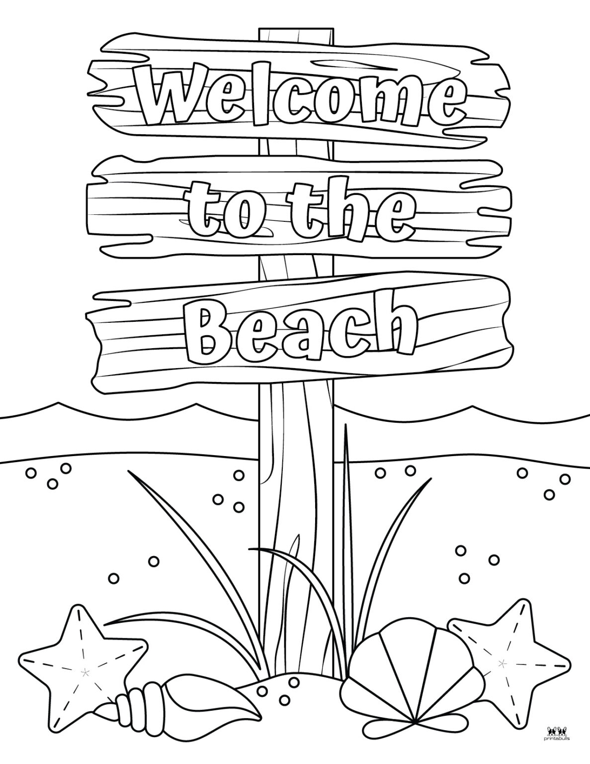 free coloring pages beach