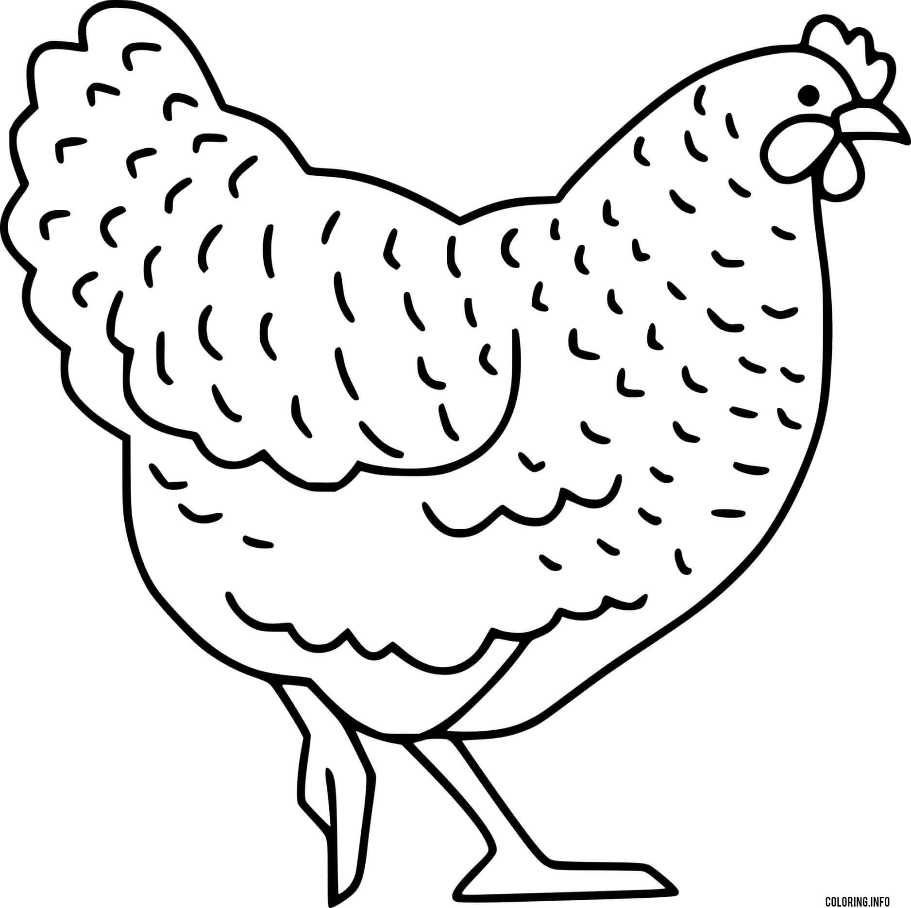 Beautiful Hen Coloring Page Printable