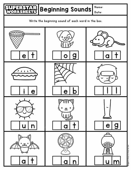 beginning sound worksheet