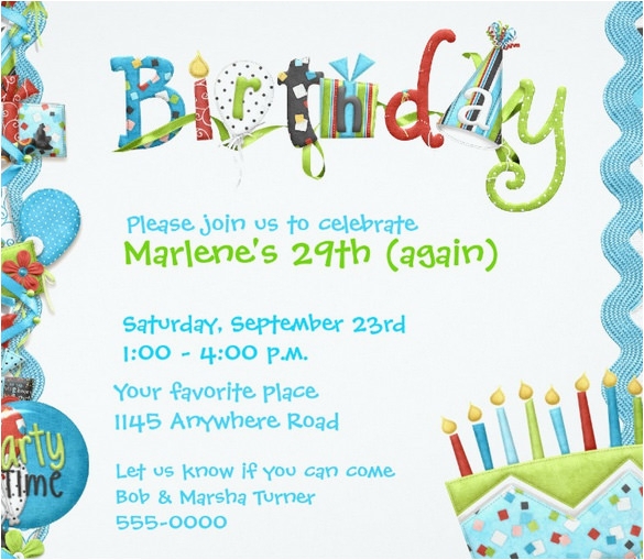 free birthday invitation templates word
