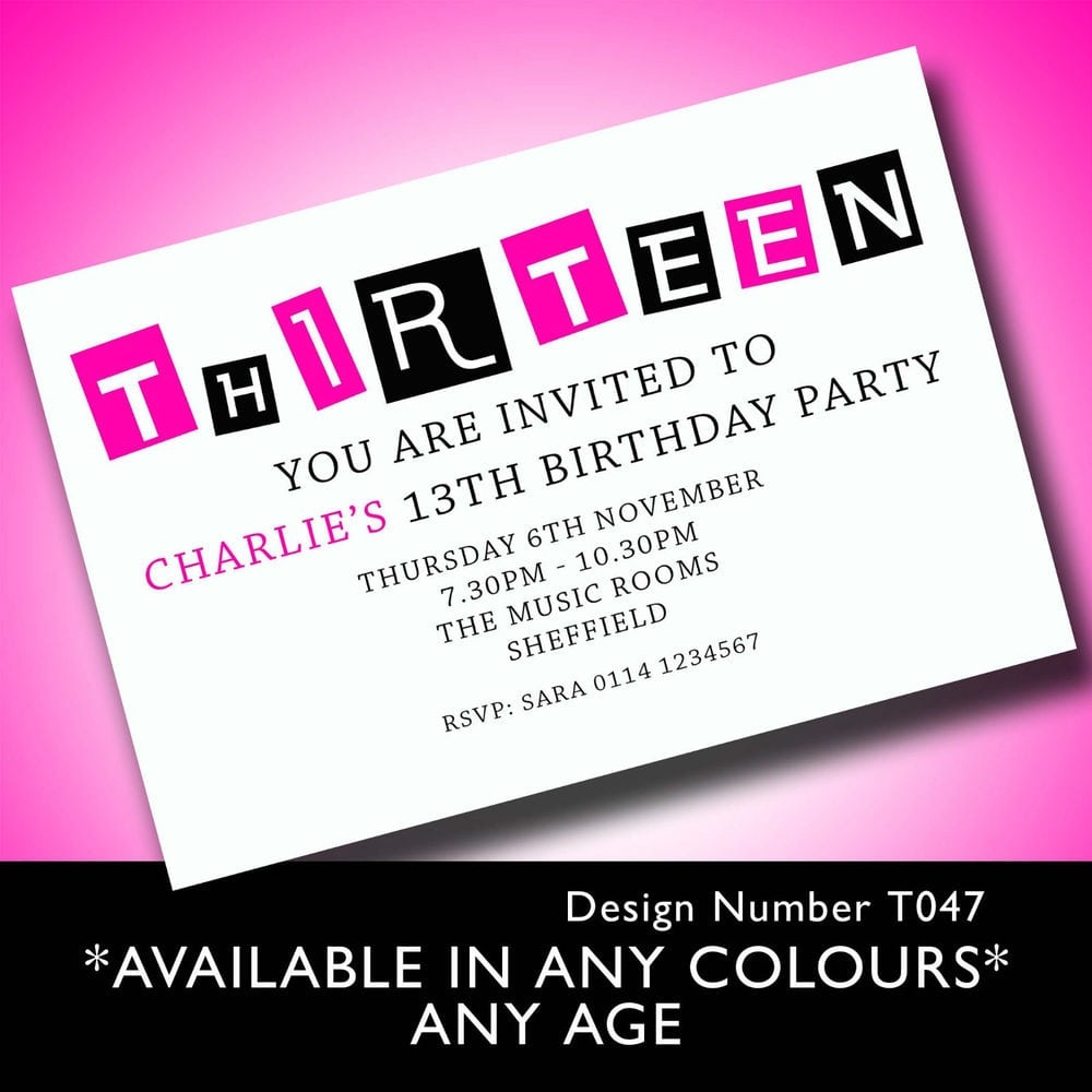 Birthday Party Invitations 13