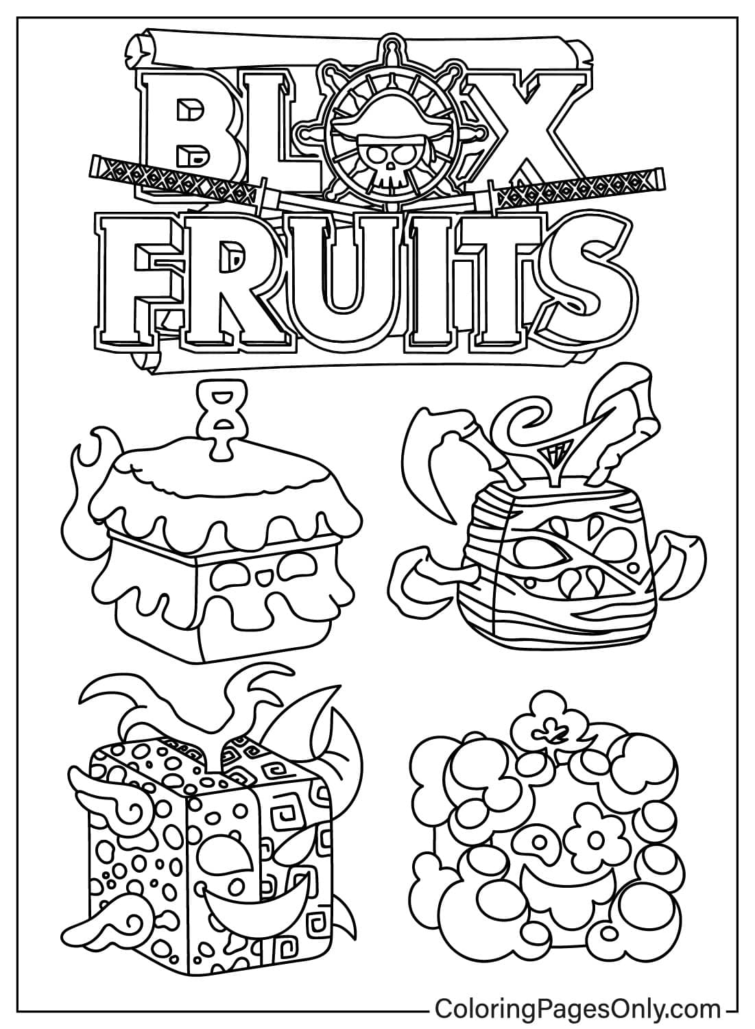 Blox Fruits Free Printable Coloring Pages