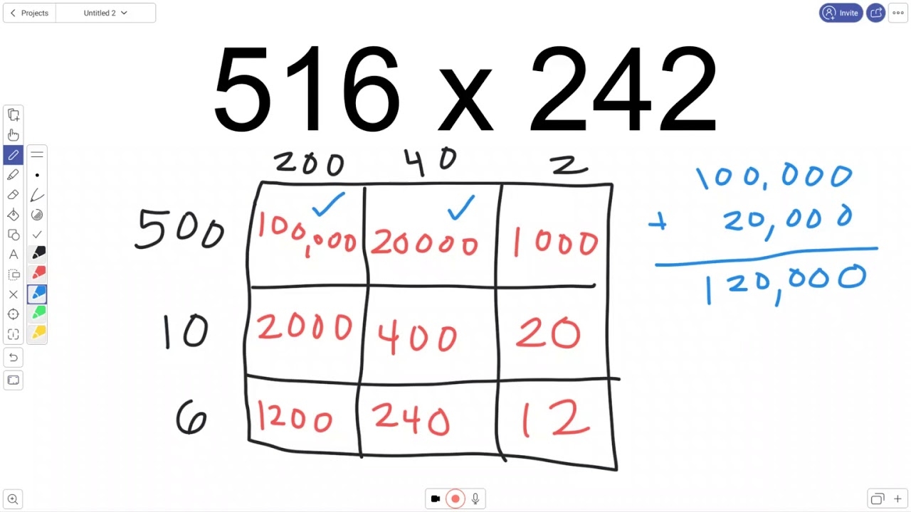 box method multiplication worksheet