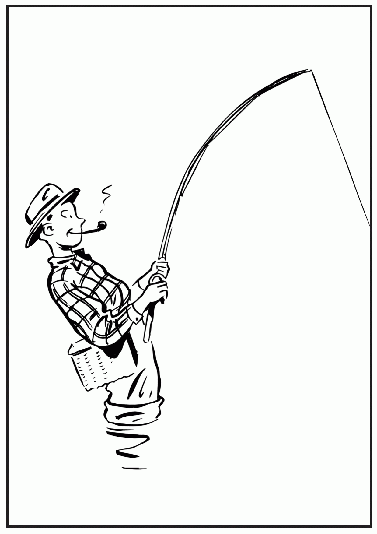 Boy Fishing Coloring Page Coloring Home