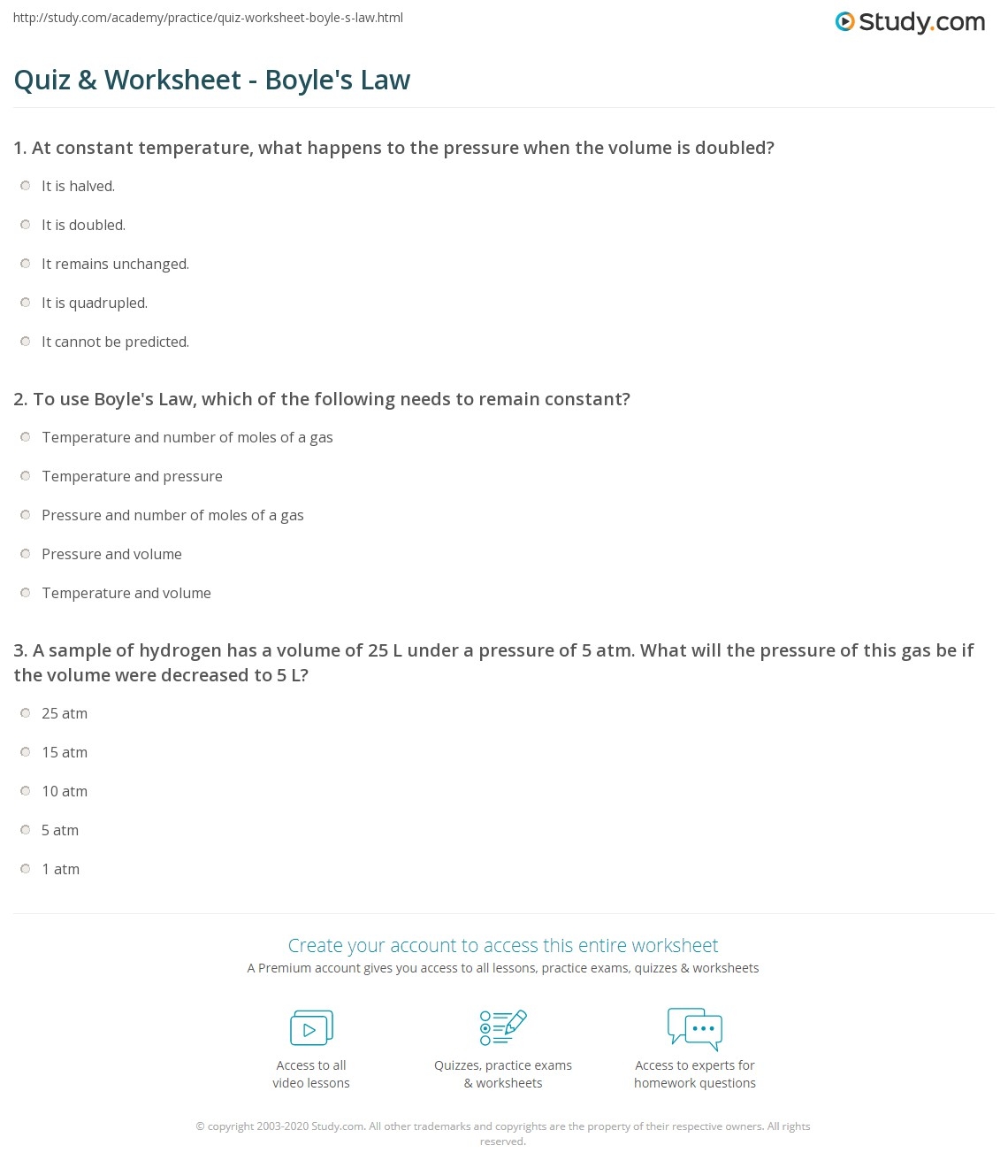 Boyle S Law Worksheet Answers Worksheets For Kindergarten