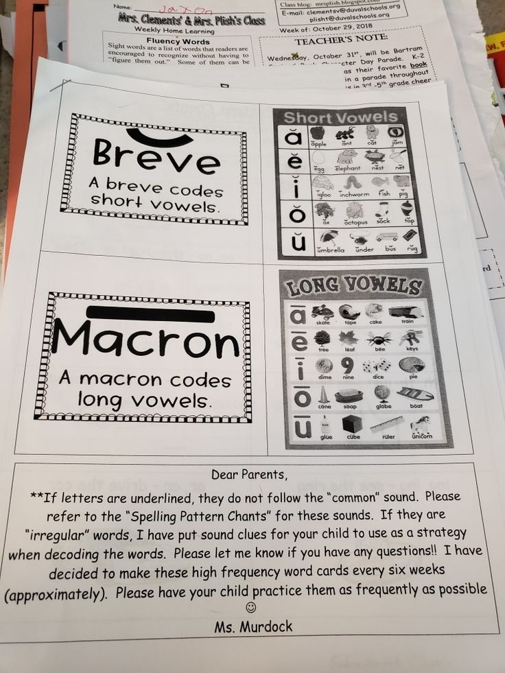 Breve And Macron Saxon Phonics