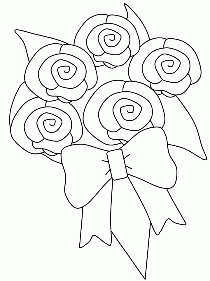 Bouquet Of Flowers Coloring Page