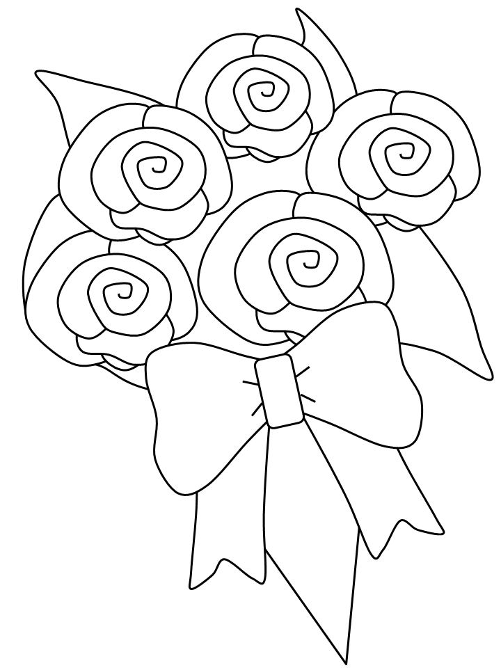 Bride Bouquet Flowers Coloring Pages Coloring Book 