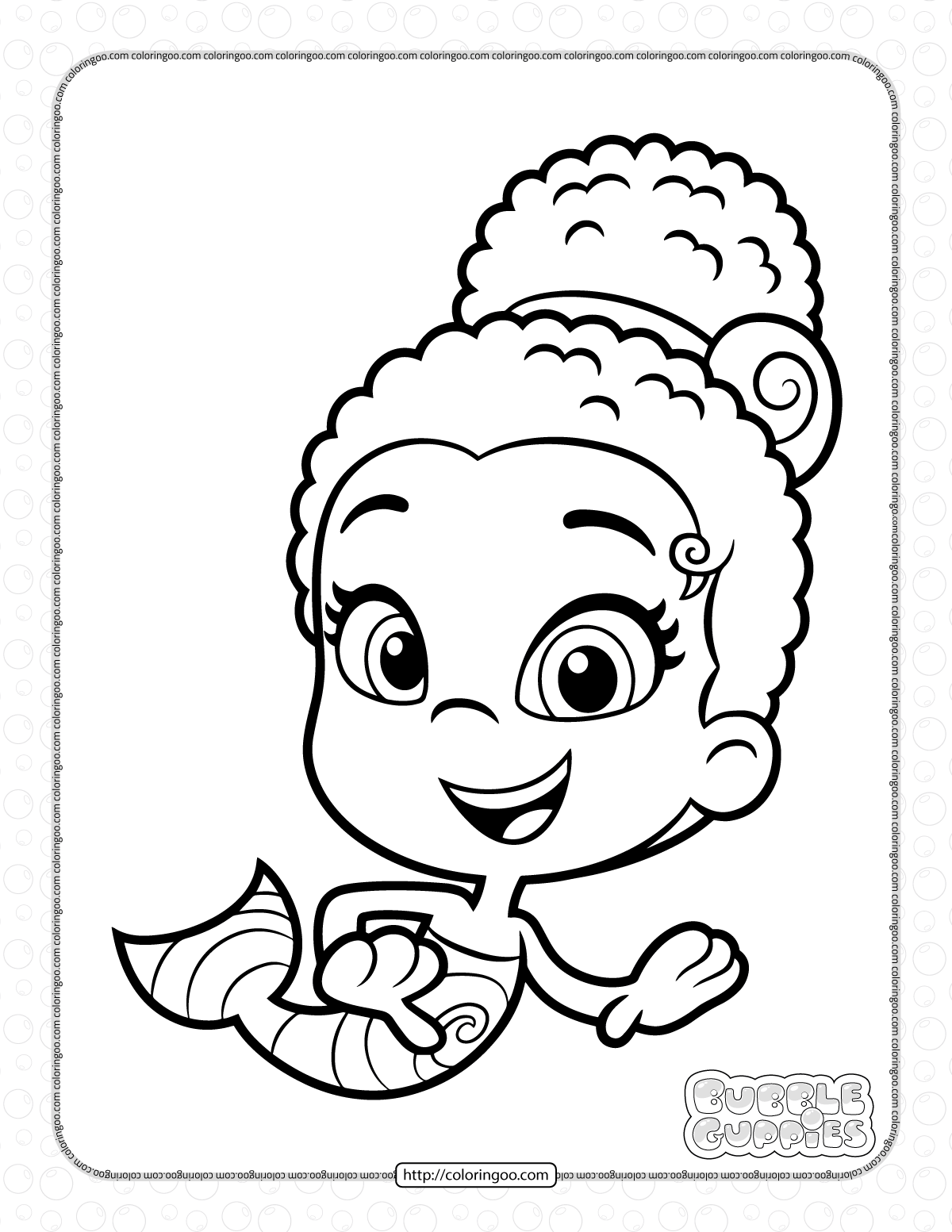 Bubble Guppies Zooli Coloring Pages