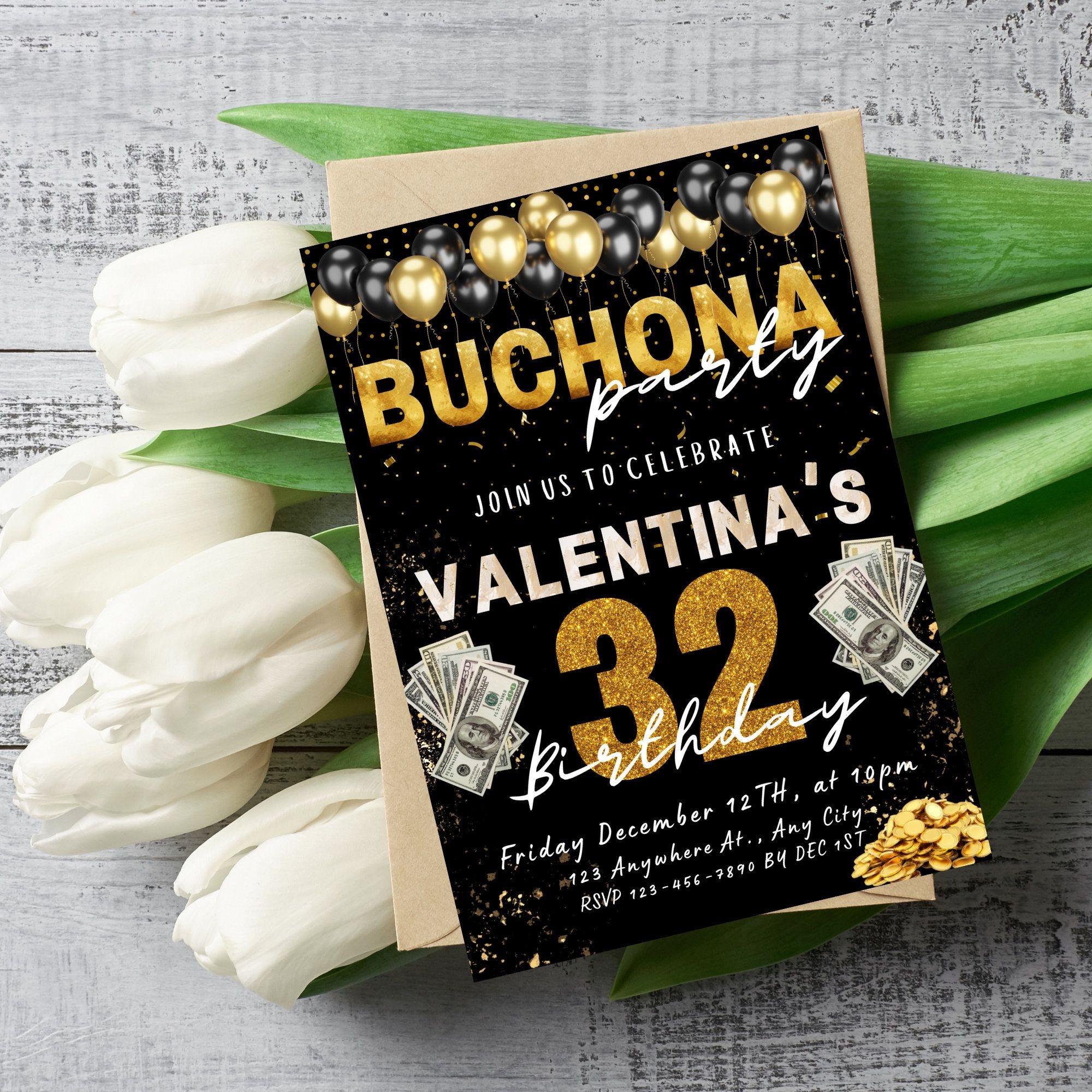 Buchona Invitation Buchona Party Buchona Digital Invitation 55th 