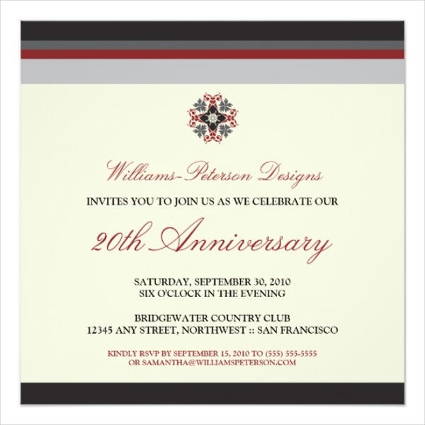 25 year anniversary invitation templates