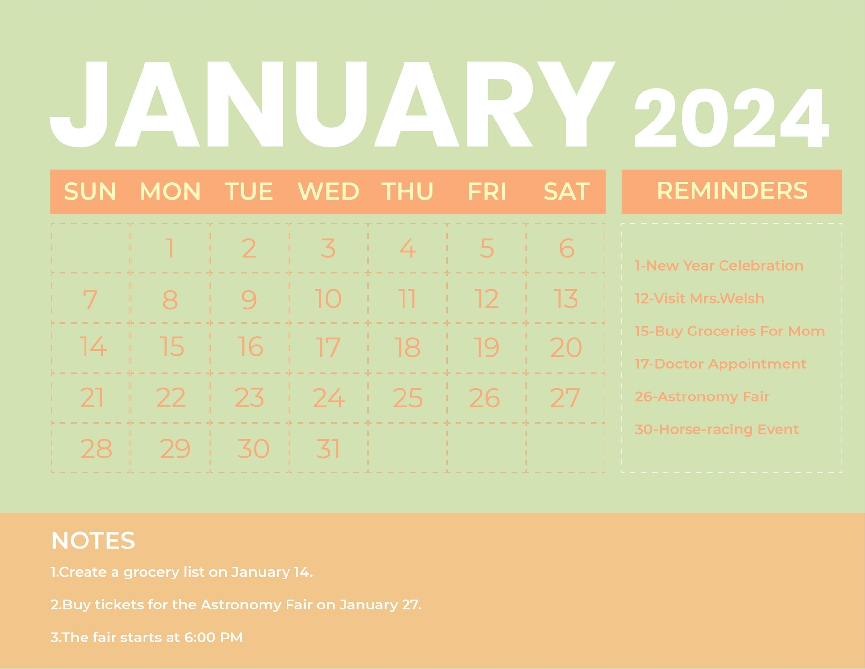 Calendar January 2024 Printable Nanni Jacquelin