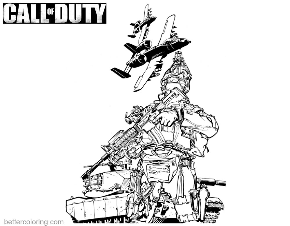 Call Of Duty Lineart Coloring Pages Free Printable Coloring Pages