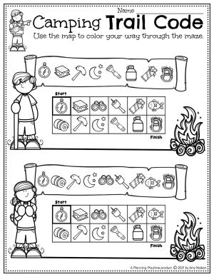math camping worksheets printable
