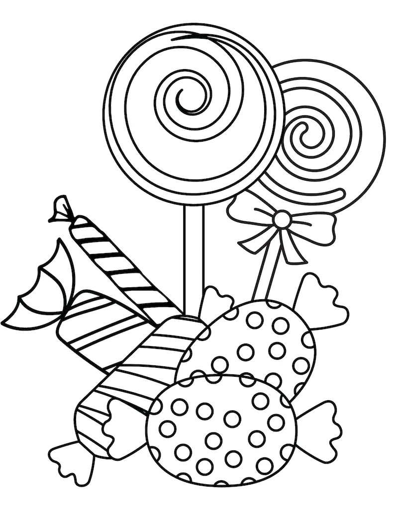 Candy Coloring Pages For Kids 10 Printable Candy Coloring Sheets