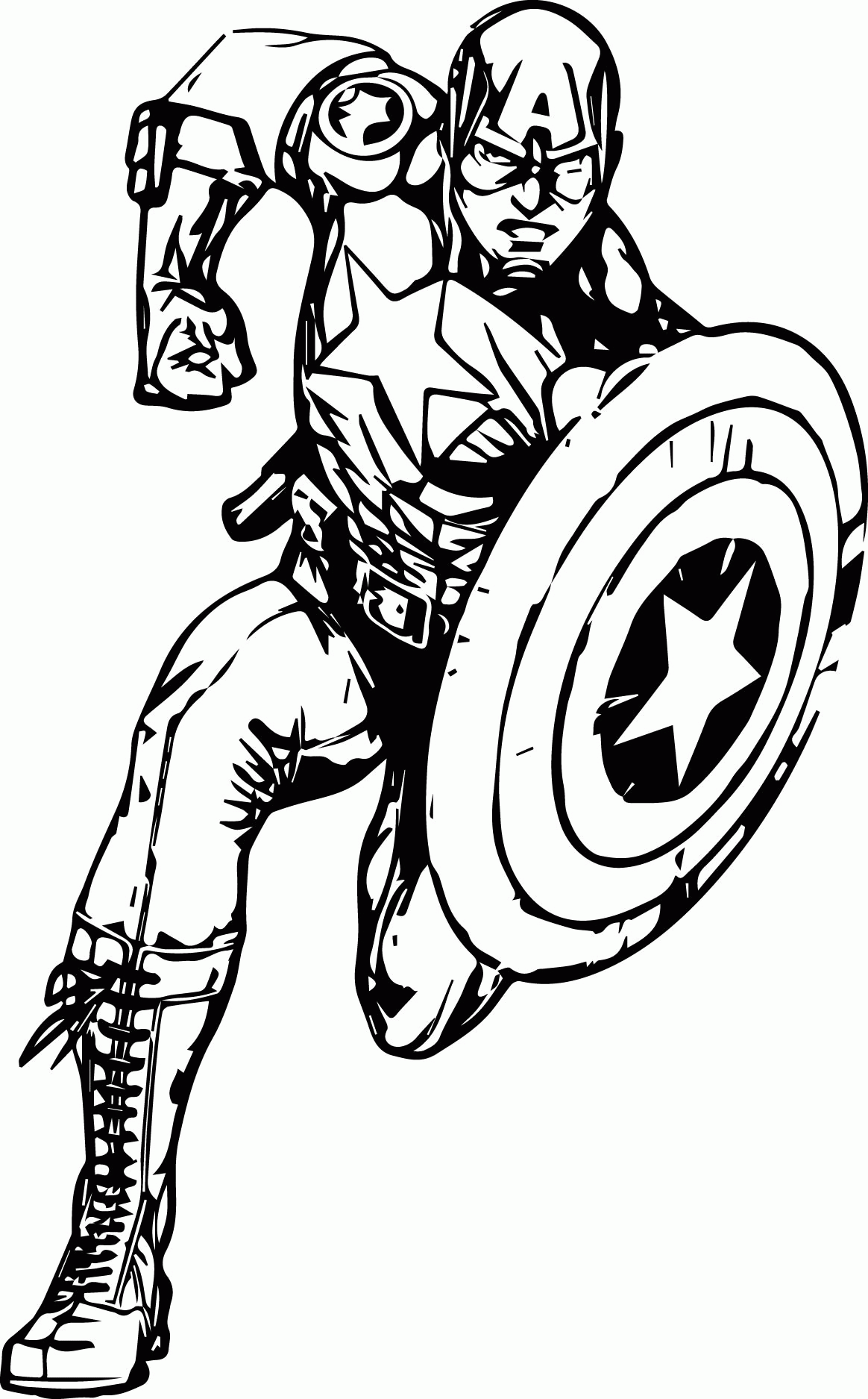Captain America Face Coloring Pages Coloring Home