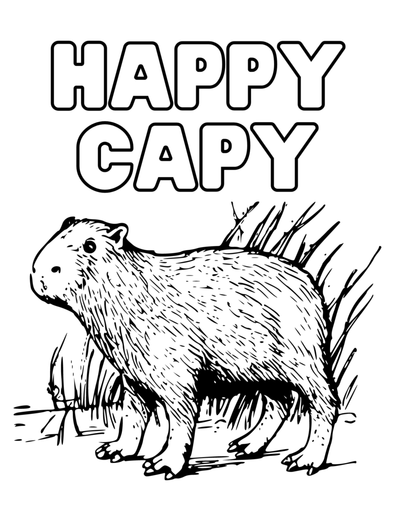 Capybara Coloring Pages Coloring Nation
