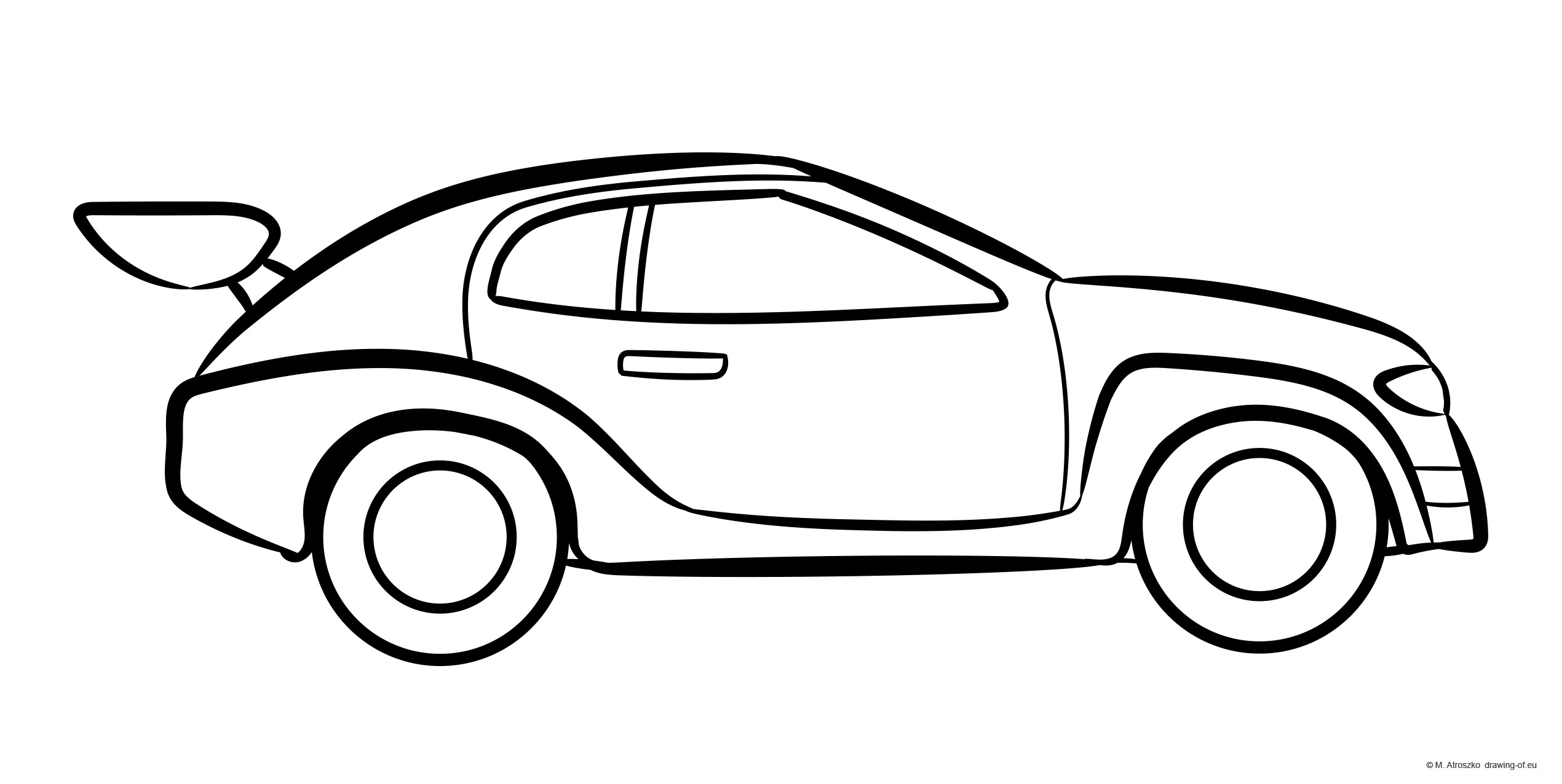 Car Coloring Page Line Art Illustrations