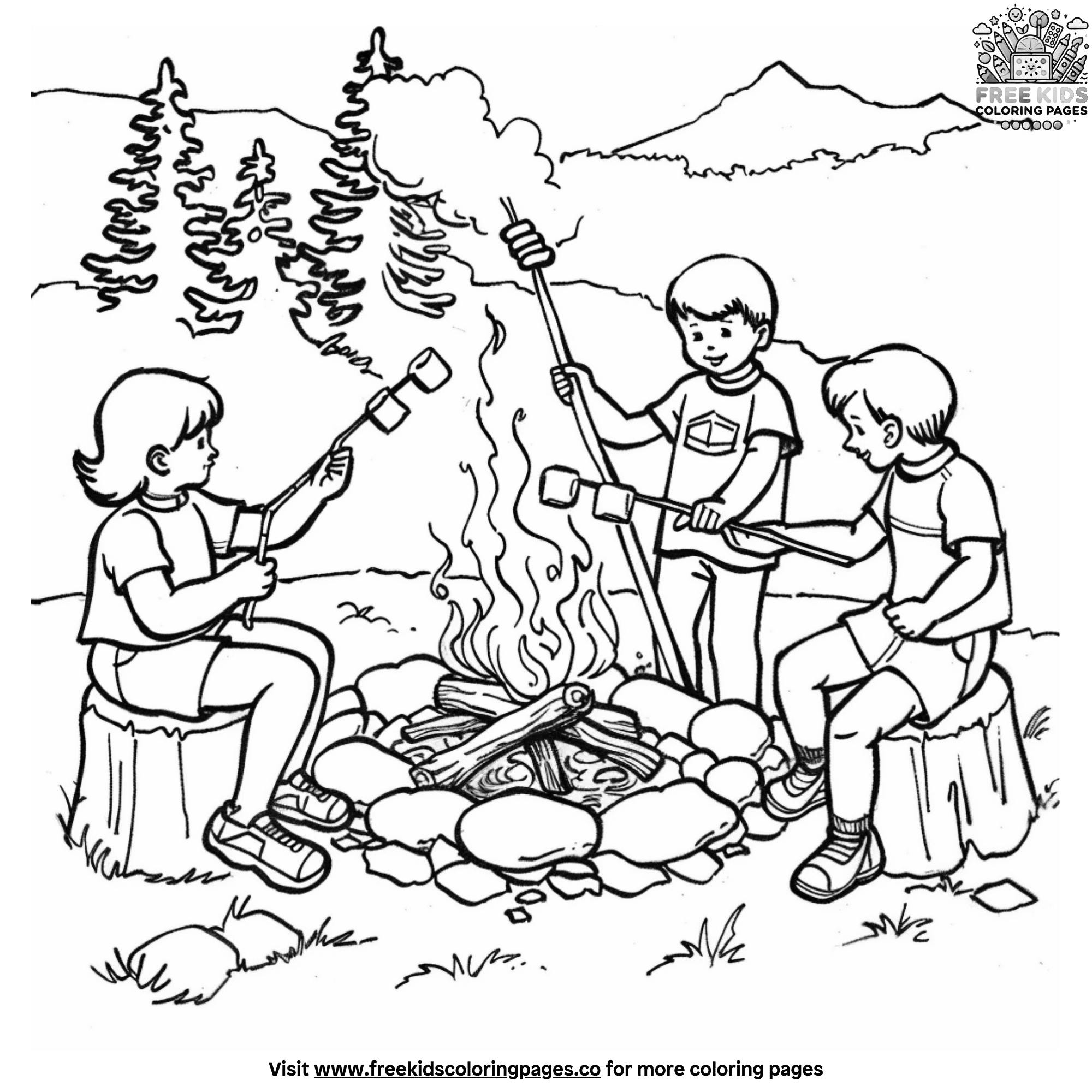 Charming Camping Coloring Pages For Preschool Age Campers