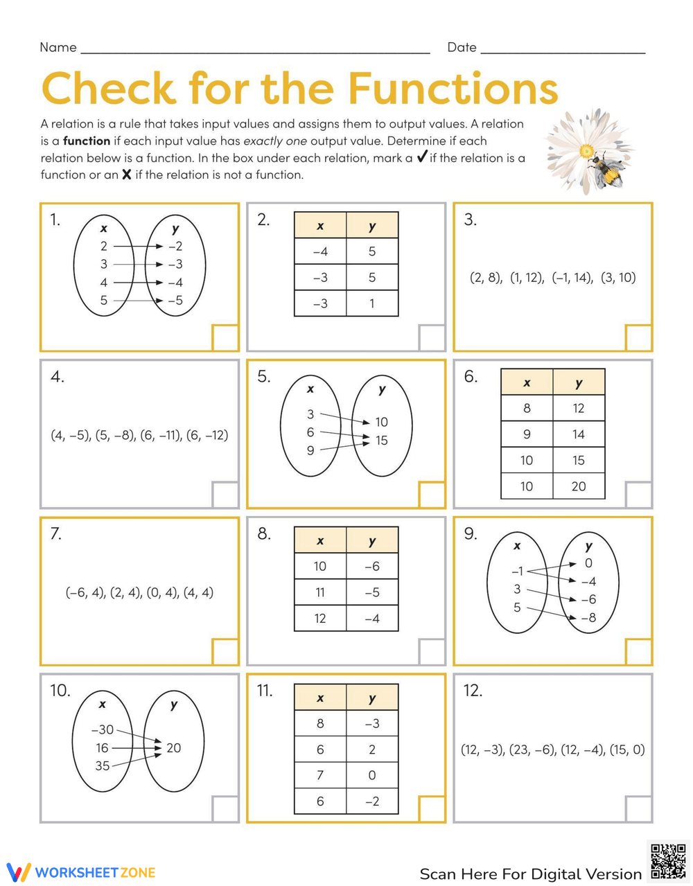 relations and functions worksheet