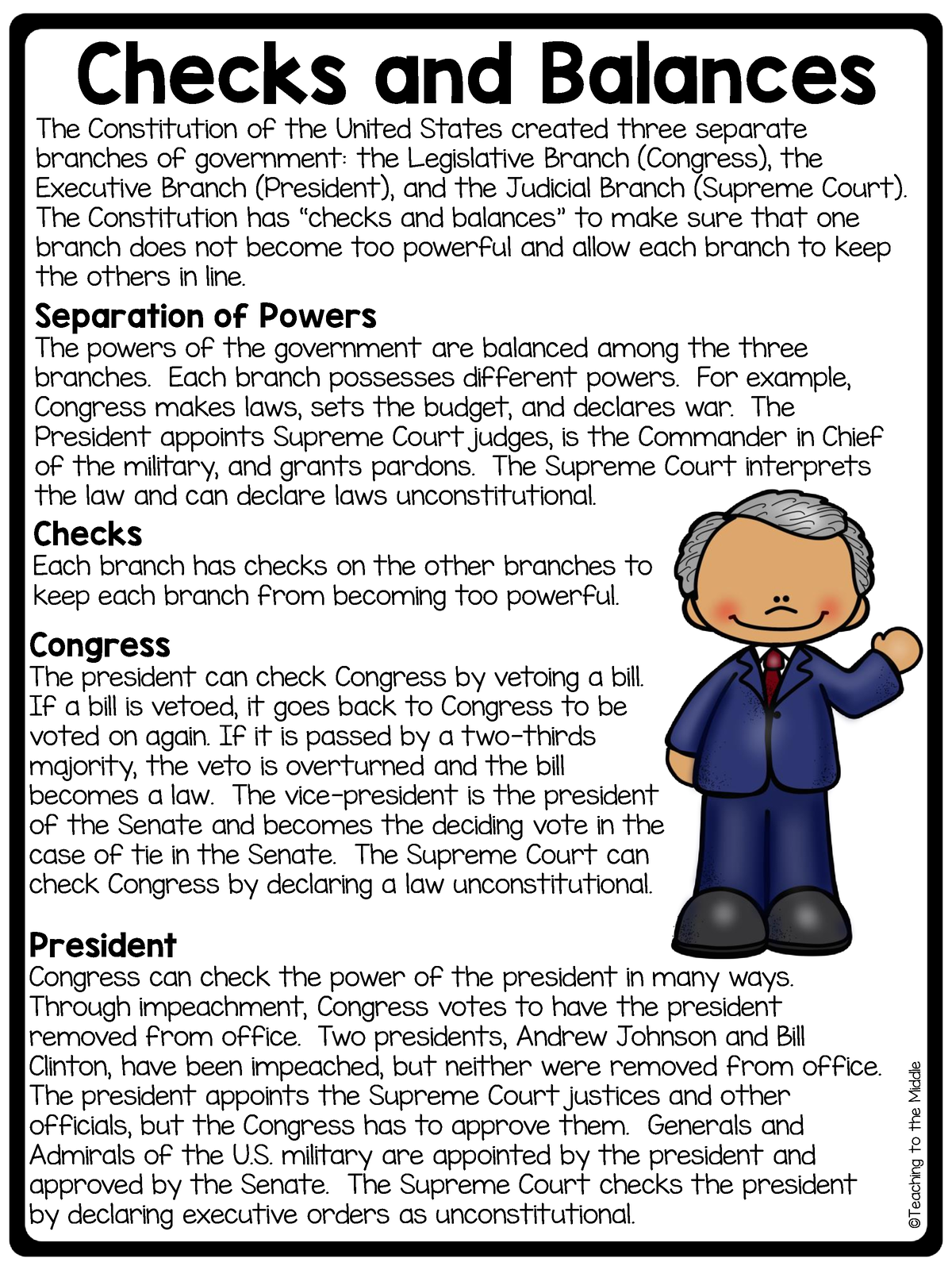 Checksand Balances Reading Comprehension Worksheet Branchesof 