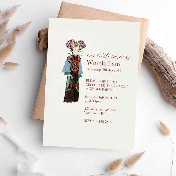Chinese 100 Days Invitation Etsy