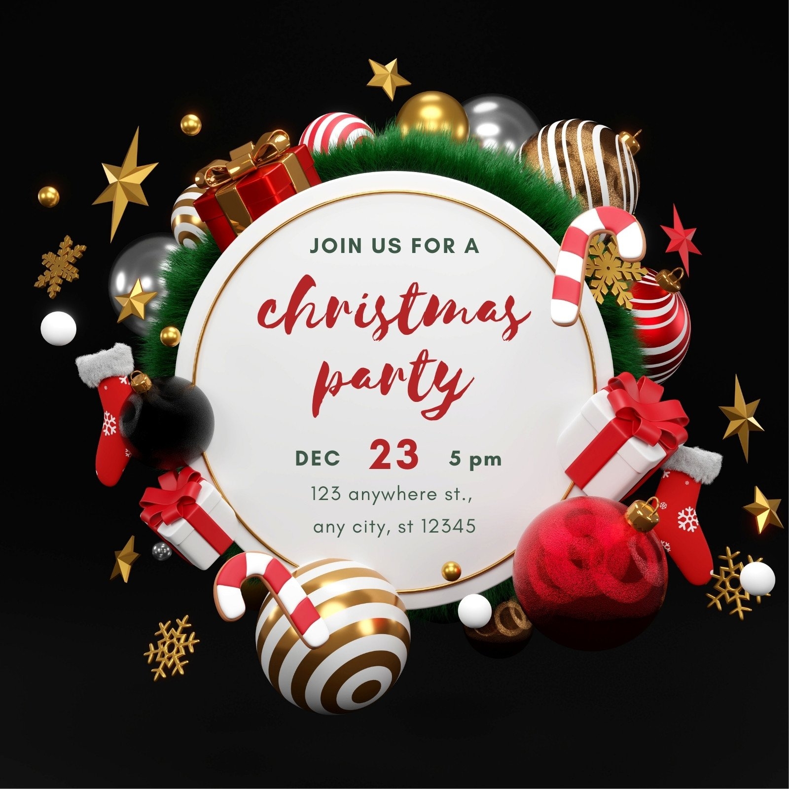 christmas holiday invites free templates