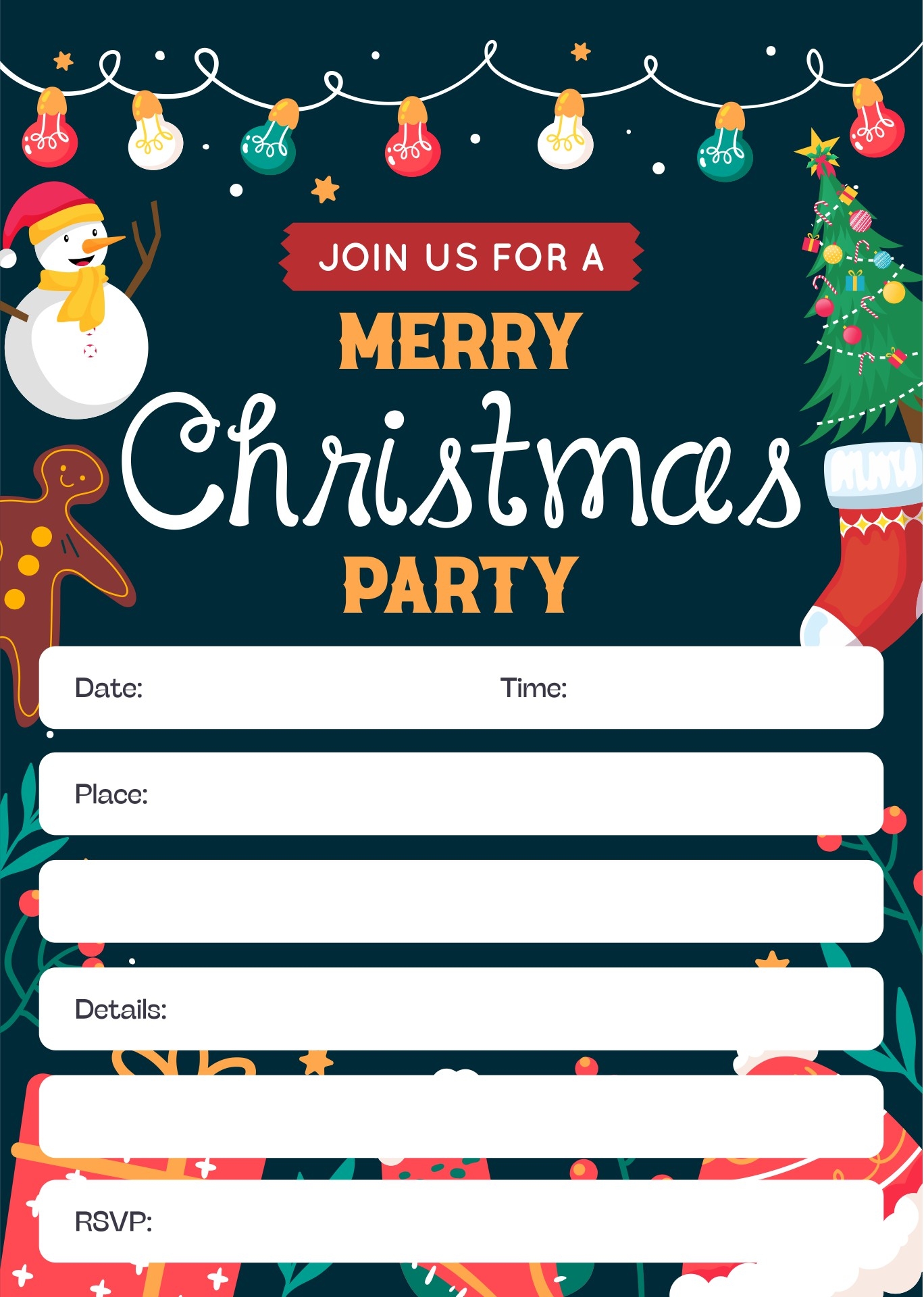 Christmas Party Invite Free Template Prntbl concejomunicipaldechinu 