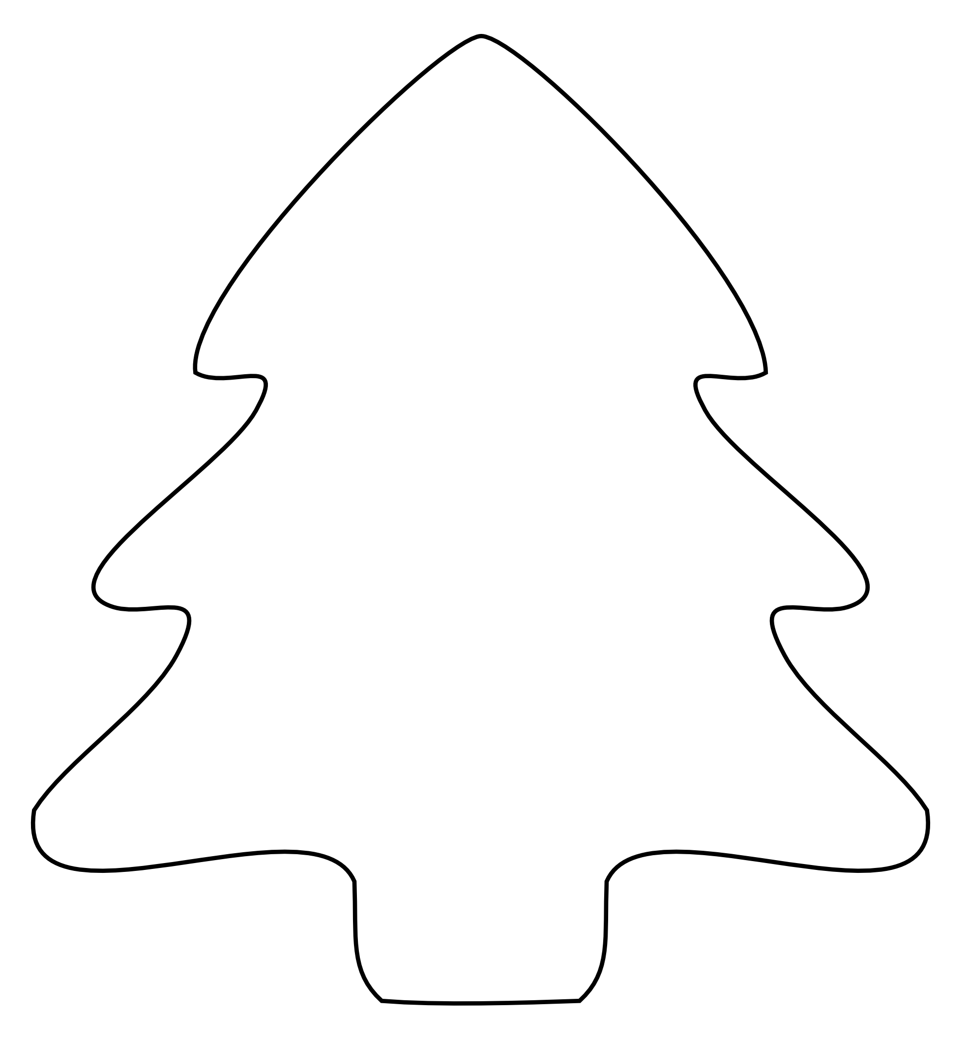 free printable outline christmas tree template
