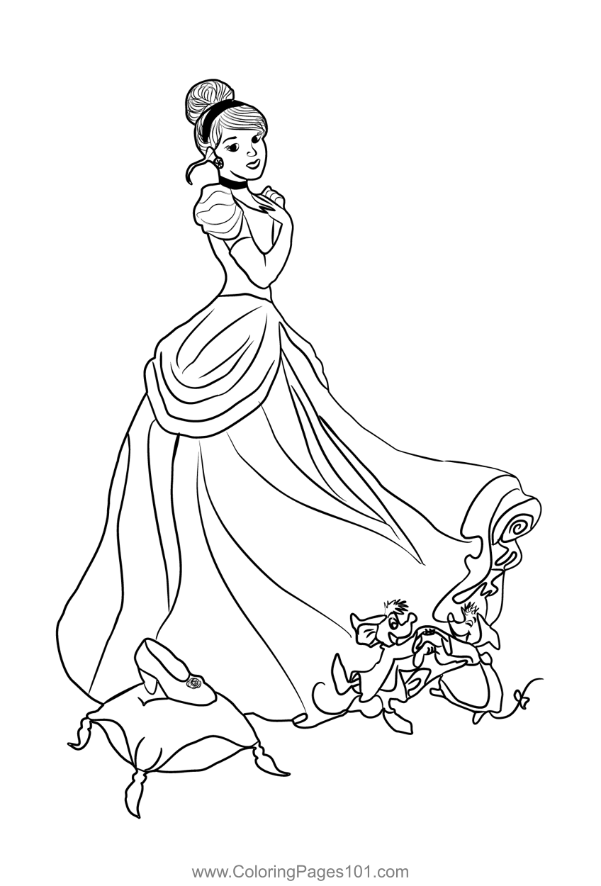 free coloring pages cinderella