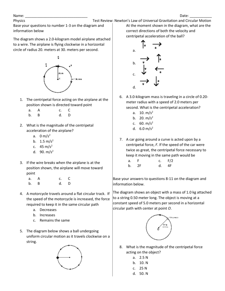Circular Motion And Inertia Worksheet Answers Worksheet List Function