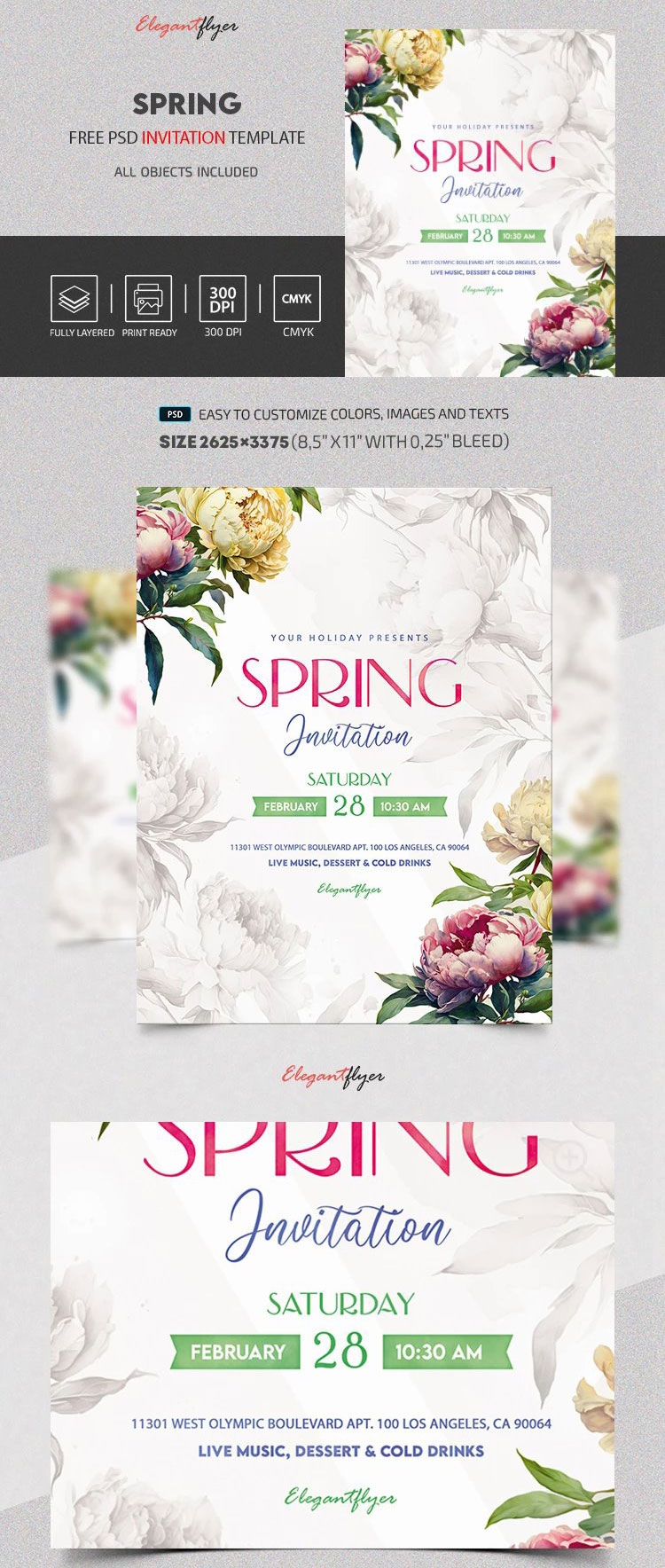 Classic Spring Invitation Template Free Download Resource Boy