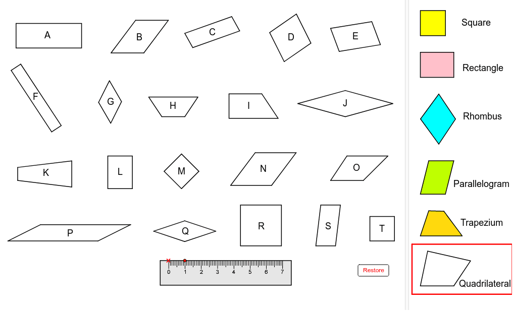 Classifying Quadrilaterals Squares Rectangles Parallelograms 