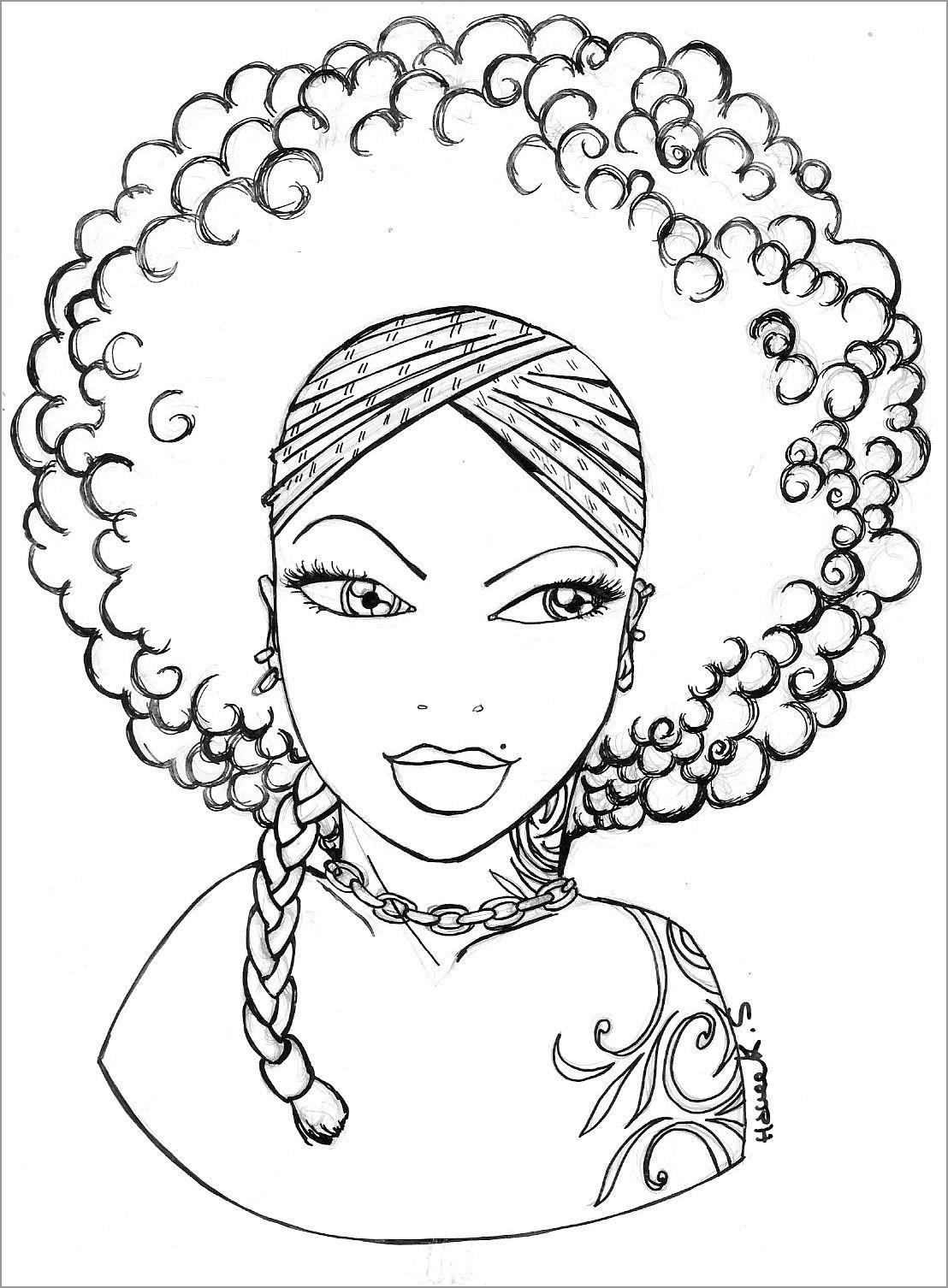Black Girl Coloring Pages
