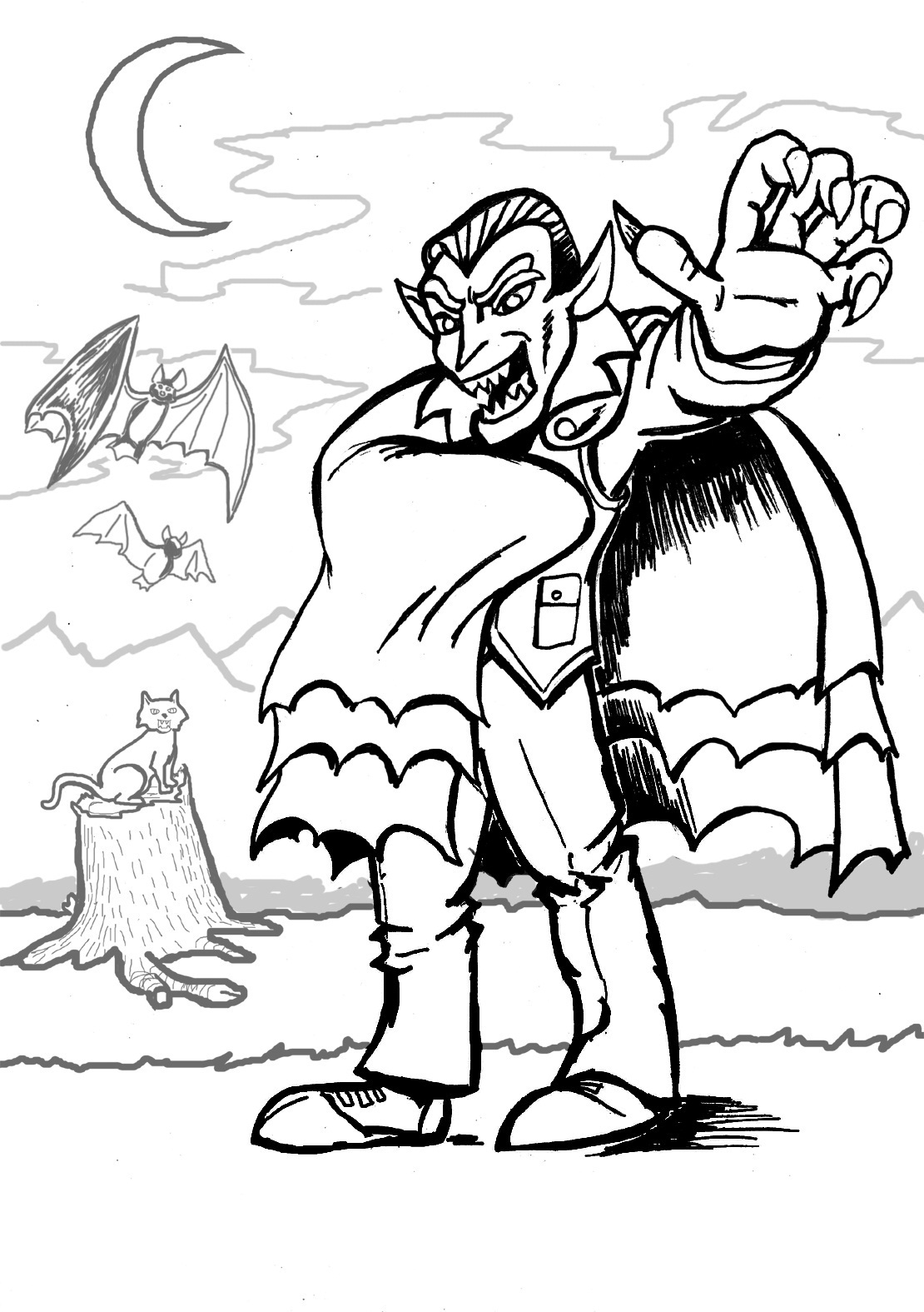 Collection Of Vampire Coloring Pages Free Printable