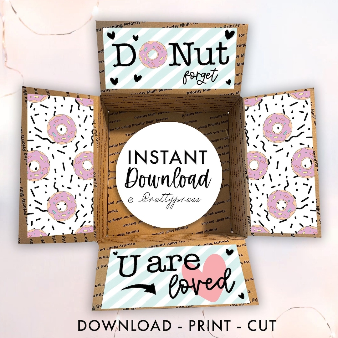 College Care Package Printable Care Package Instant Download Donut 