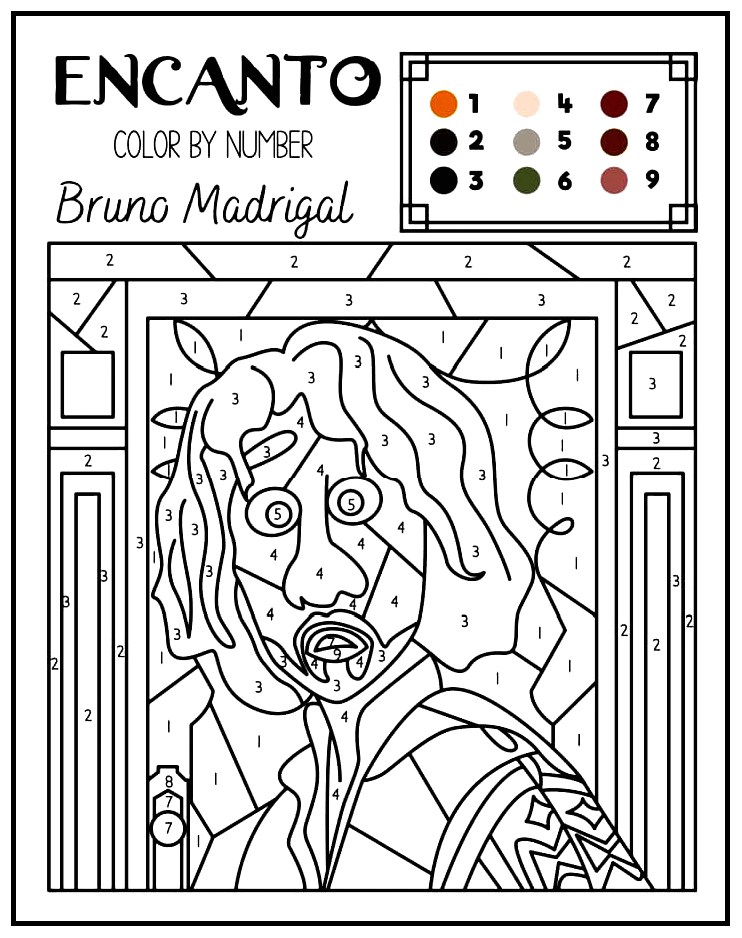 Color By Number Bruno Coloring Pages Encanto Coloring Pages My XXX 