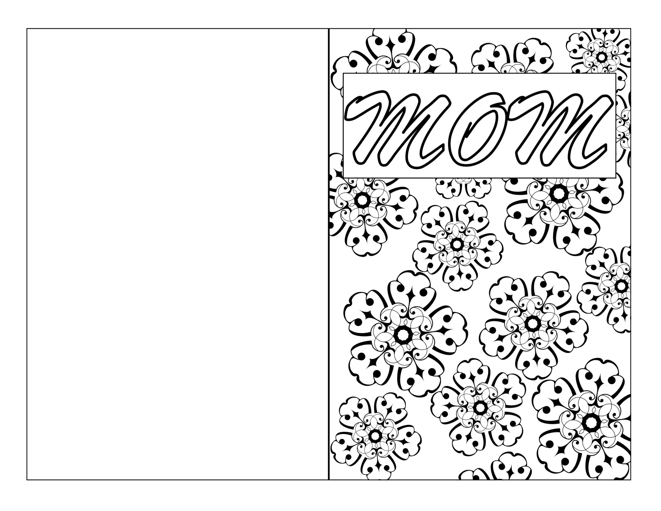 mothers day cards printable to color
