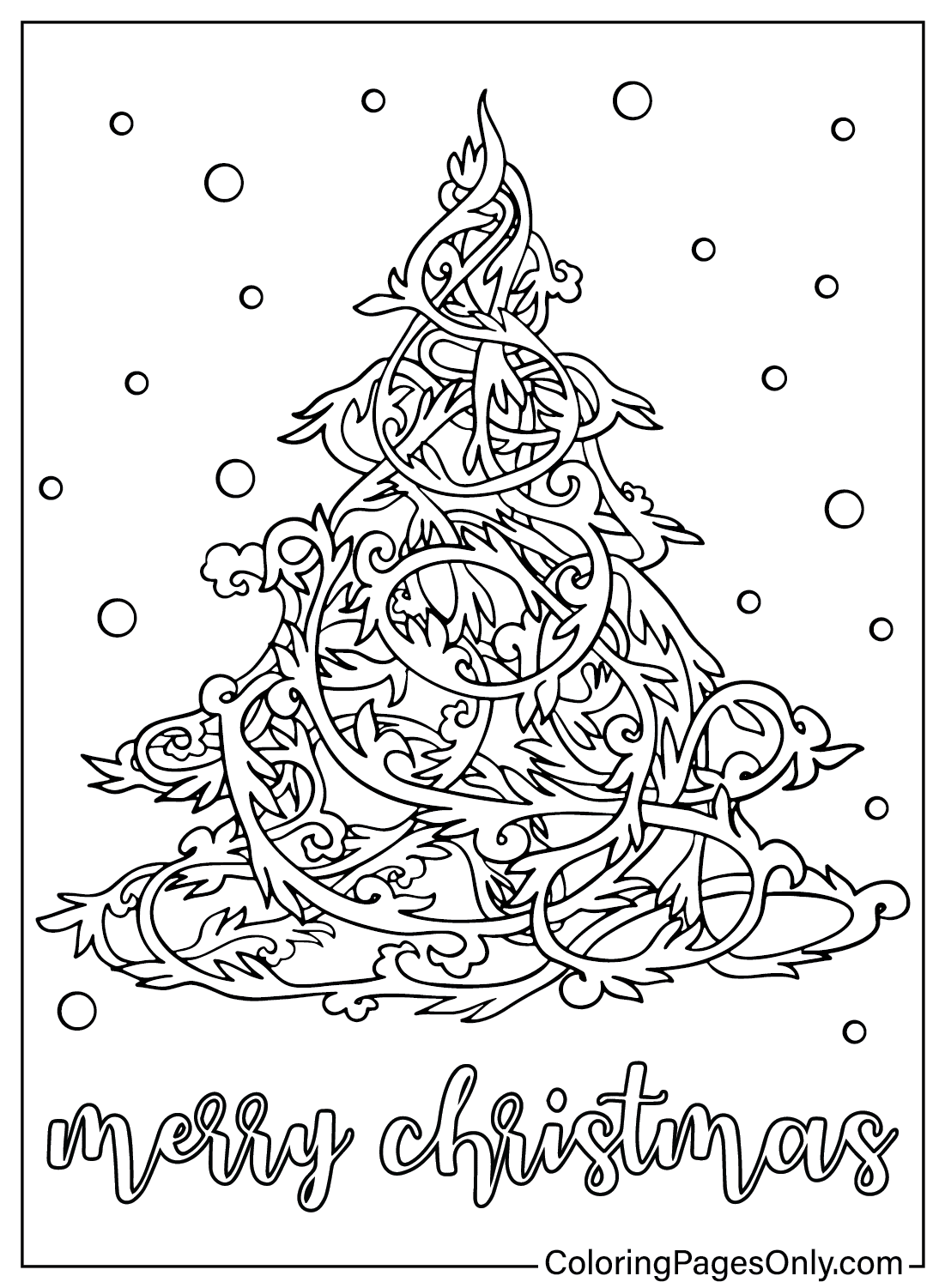 Color Page Christmas Tree Free Printable Coloring Pages