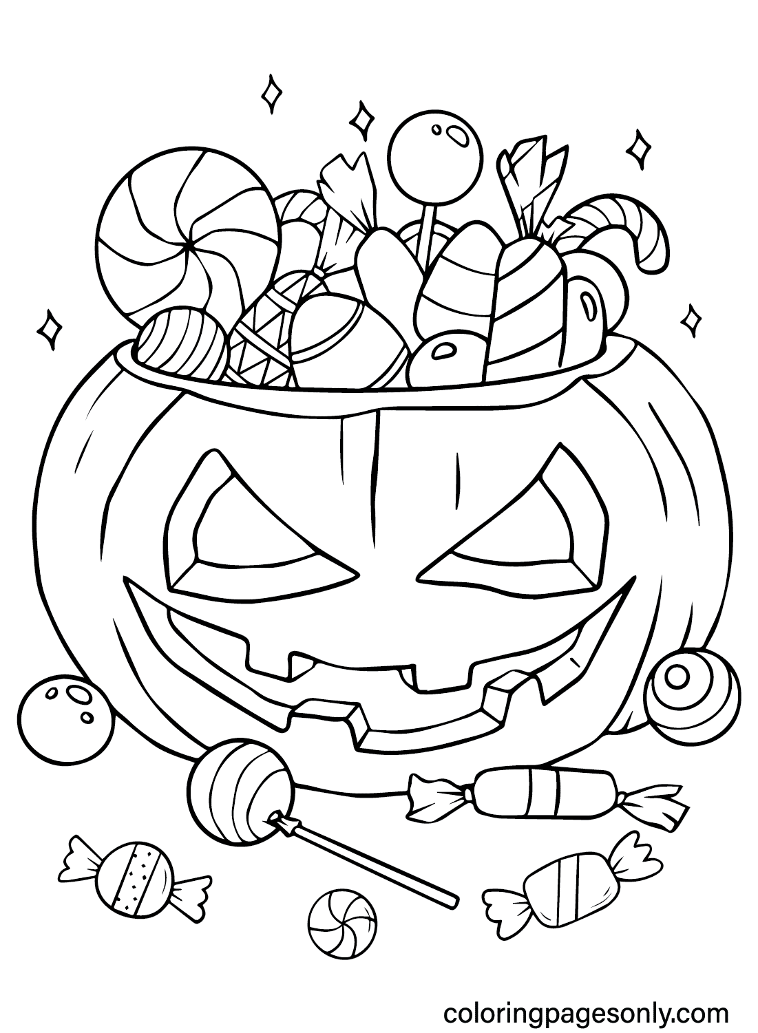 Coloring Page Halloween Candy Free Printable Coloring Pages