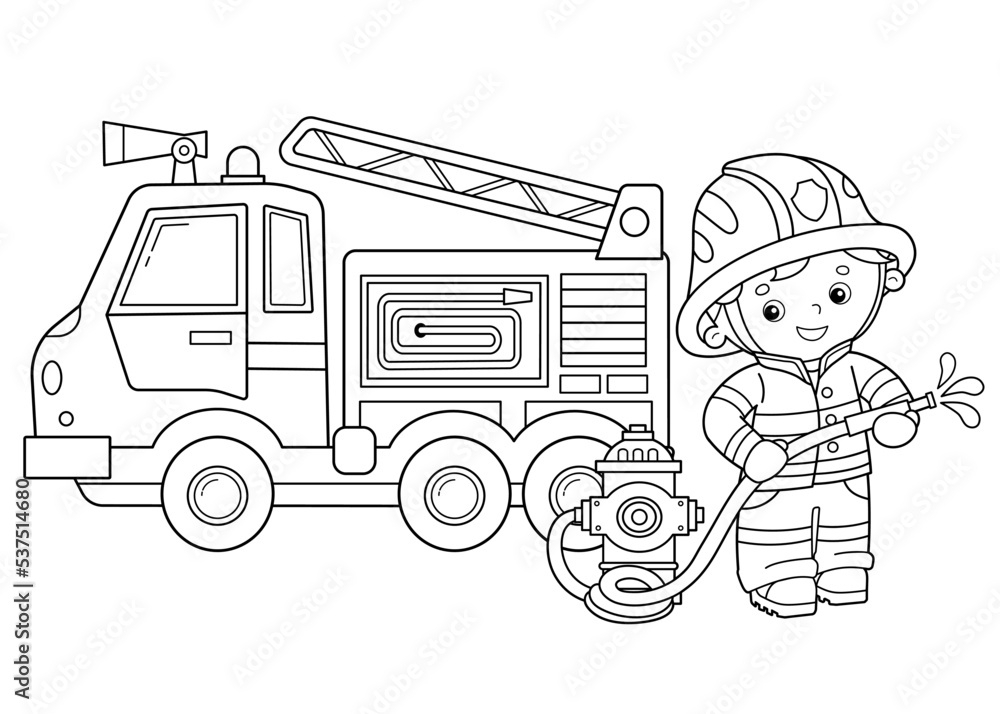 Fire Fighter Coloring Page