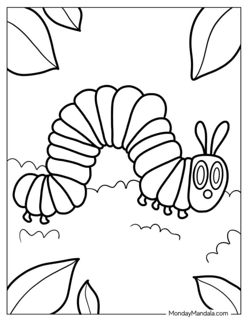 Coloring Pages Caterpillar Caterpillar Clipart White Clip Library