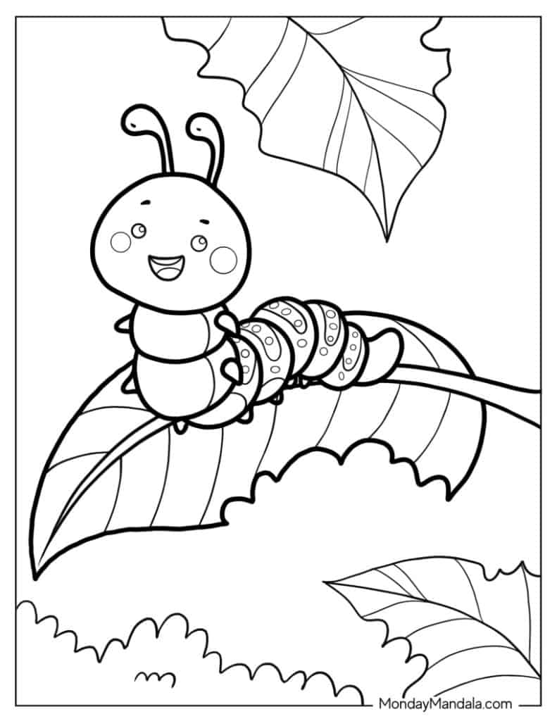 Coloring Pages Caterpillar Caterpillar Clipart White Clip Library