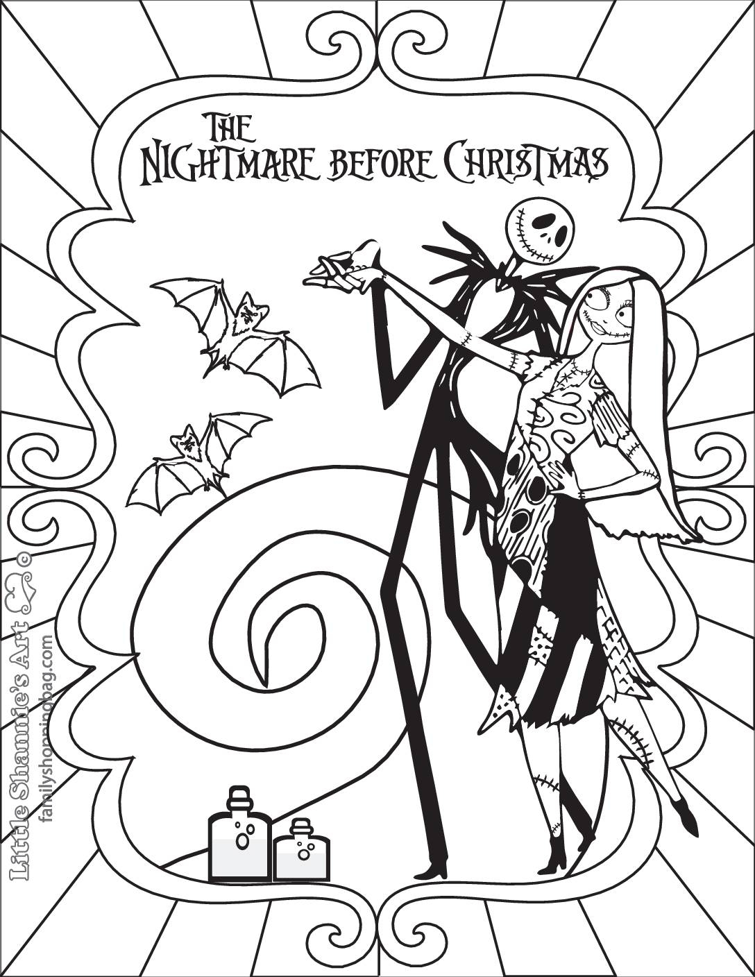 Nightmare Before Christmas Coloring Book Pages