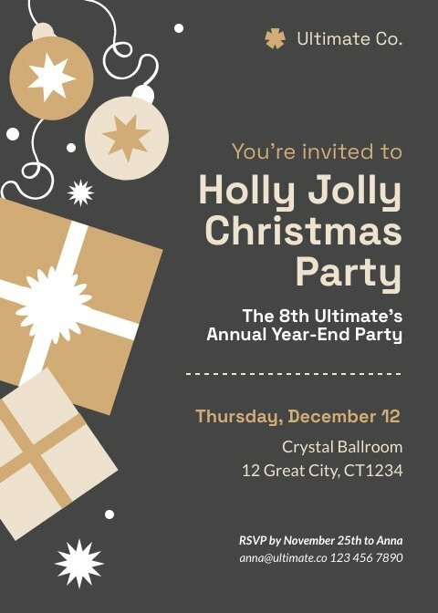 invitation company christmas party templates