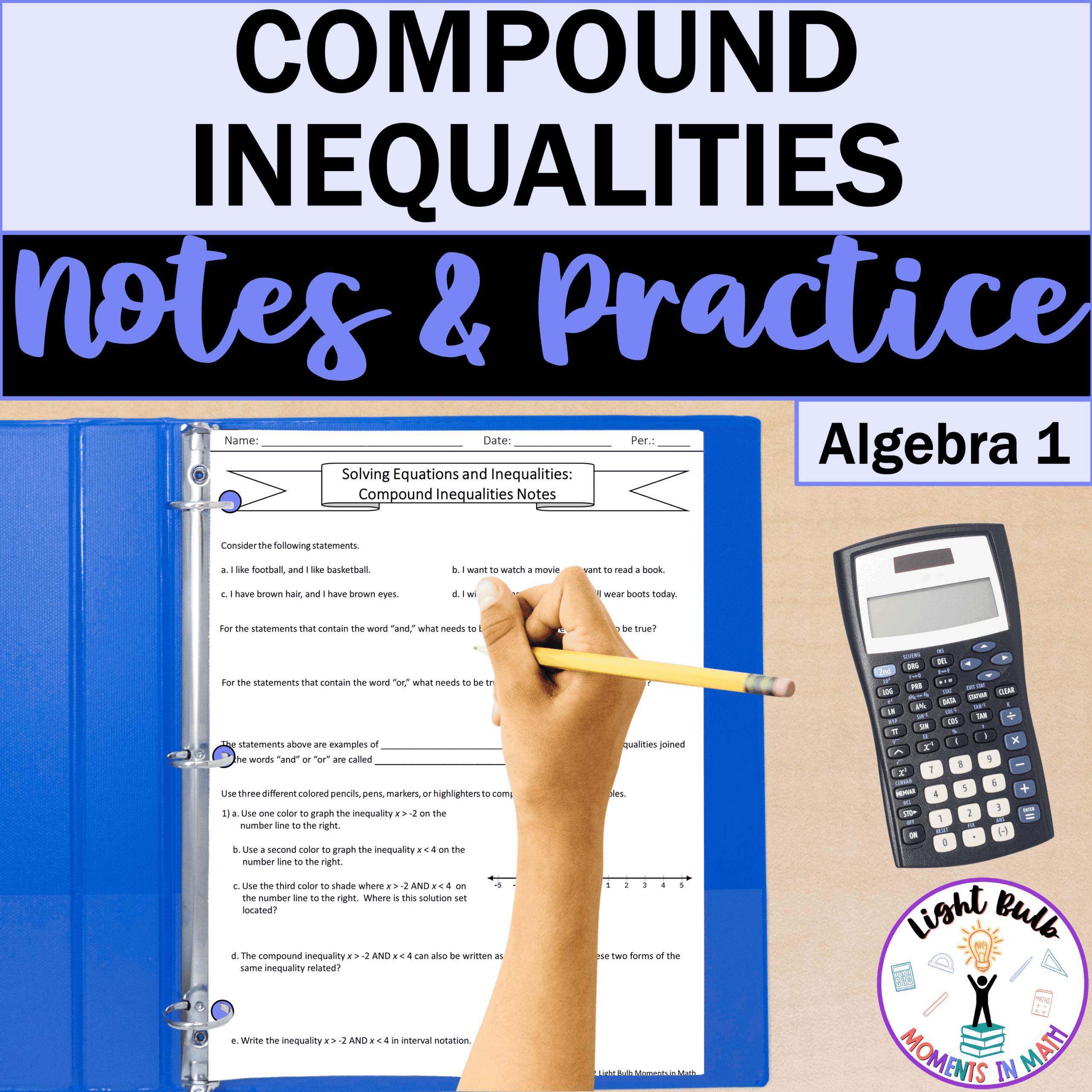 compound inequality worksheet