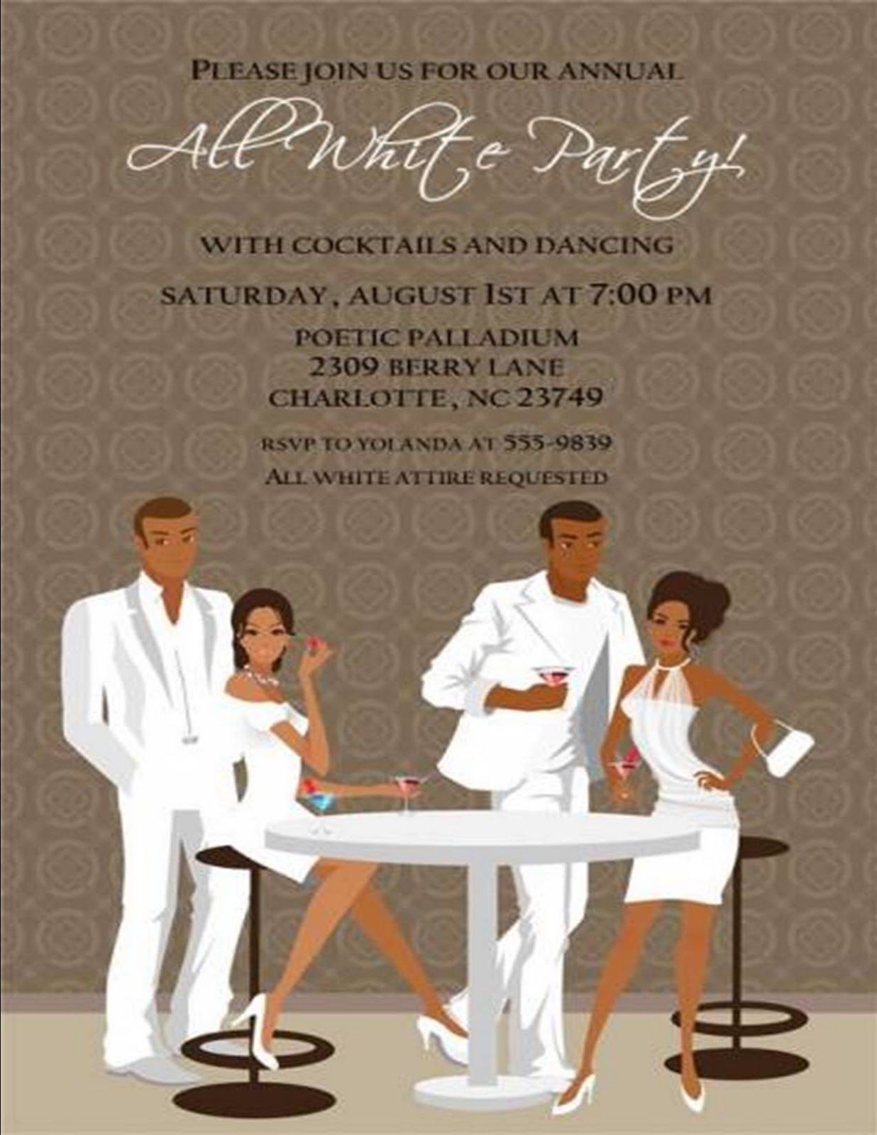 Consumer Testimony African American Invitations White Party White 